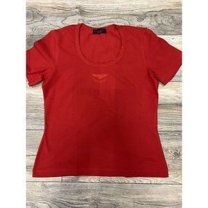 Rena Lange Women's Red T shirt Top Short D/CH 42,  IT 46,  US 10